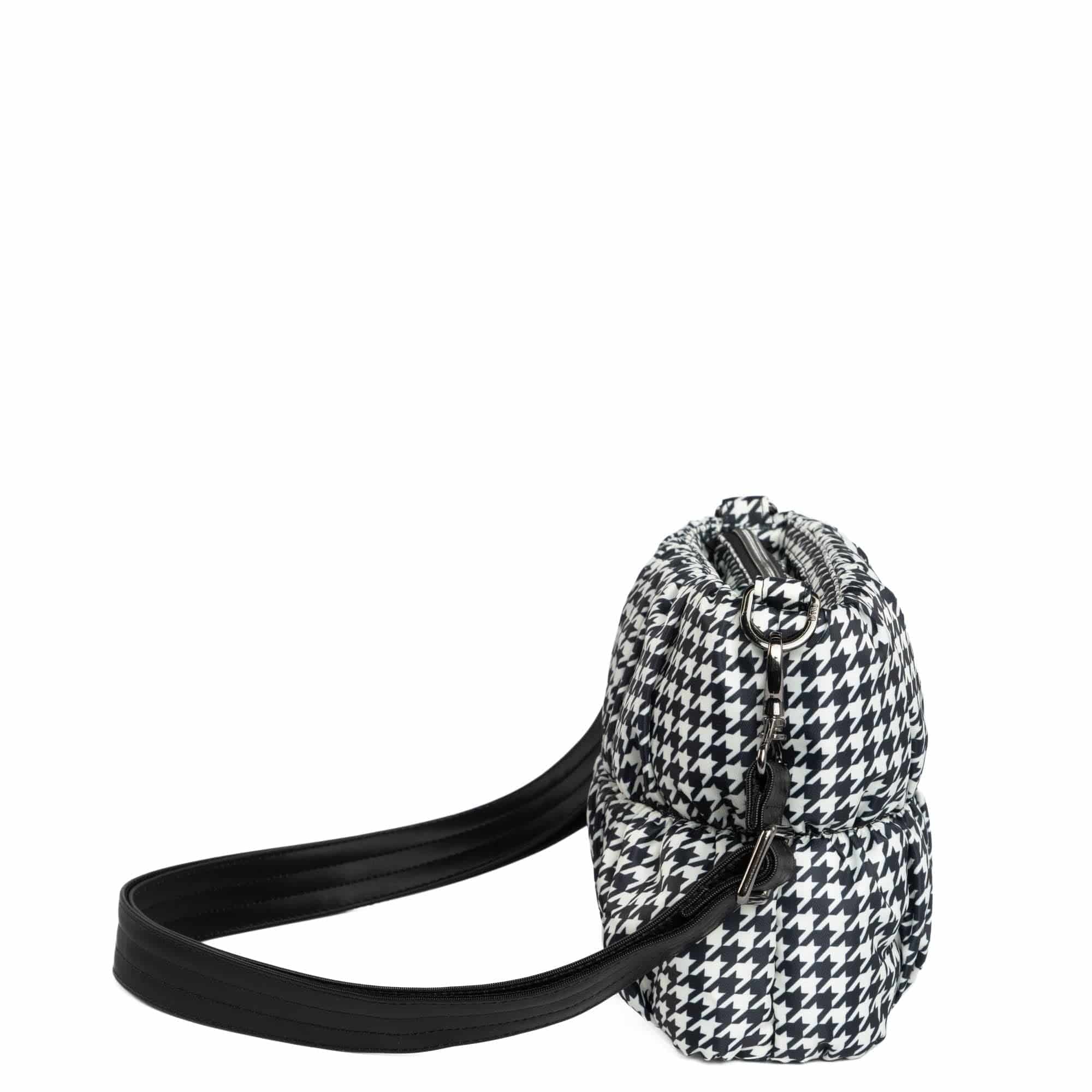 Flounce Ruched Crossbody Bag - MICRO HOUNDSTOOTH BLACK - Flounce_MicroHoundstoothBlack_03